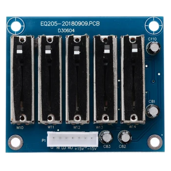Stereo 5-joslu EQ Ekvalaizers Valdes Dual Channel Regulējams 5-segmentu Signālu Dēļi Preamp Priekšējā Paneļa Pastiprinātājs