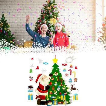 DIY Jūtama Ziemassvētku Eglīte Uzstādīt Ziemassvētku Rotājumi, Sienas Karājas Bērnu Dāvanas Partijas Apdare Piederumi