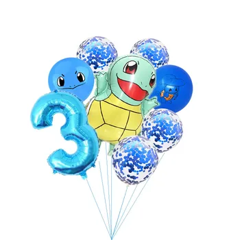 8 gab. Pokemon Pikachu Alumīnija balons Sequin lateksa Bērniem dzimšanas dienas ballīti apdare Bērnu istabas Sienu izkārtojums Balonu rotaļlietas