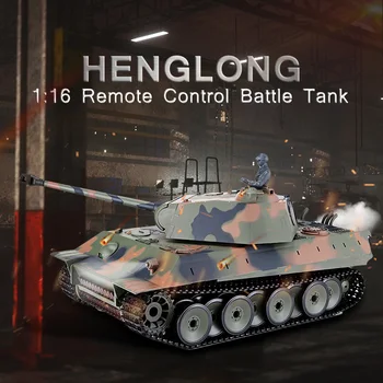 Henglong 1:16 Tālvadības Galvenais Kaujas Tanks šķēršļu izvairīšanās RC Kravas automašīnas Rotaļlieta Dāvana ar Skaņu un LED Gaismas Efekti