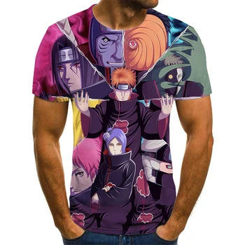 Jauno Naruto theme vīriešu T-krekls vīriešu anime Harajuku top anime 3DT-Krekli vasaras modes zēns, apģērbu plus lieluma streetwear