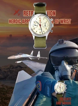 Militāro Nekustamā 1963 Izmēģinājuma Skatīties Aviācijas Chronograph Rokasgrāmata Kustību ST1901 38mm un 40mm Diametrs Unikālu Kolekciju Vīriešiem Pulksteņi