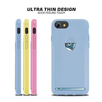 Mīksto TPU Case for iPhone 6 6S X XS ar Kartes Slots Turētājs Ultra Plānas Dizains Krāsains Konfektes Atpakaļ uz Lietu