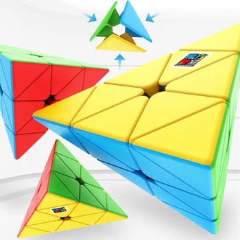 MoYu Meilong 3x3 Piramīdas Puzzle magic cube Stickerless Ātrums Kubi 3x3 cubo magico izglītības rotaļlietas zēniem cube bērniem