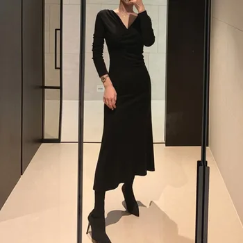 Jauna Rudens Sieviete, Seksīga Bodycon Kleita ar garām Piedurknēm Sirēna Svārki Vintage Kleitas, Drēbes Sievietēm 2020. Gadam, Modes Sieviešu Apģērbs