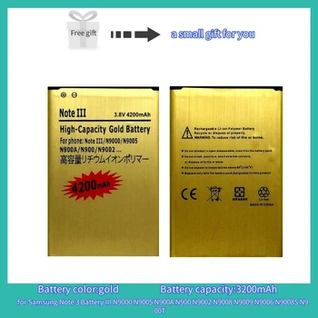 Supersedebat par Galaxy Note 3 Akumulatora Samsung 3. Piezīme N9000 N9005 N900A N900 N9002 N9008 N9009 N9006 N9008S N900T Bateria
