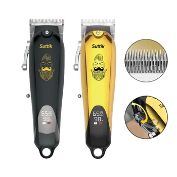 RESUXI Rechargable Matu Trimmeris ar Digitālo displeju Visas Metāla Hair clipper profesionālais Trimmeris vīriešiem matu griešanas mašīna