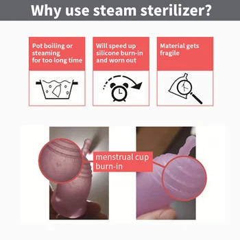 Sieviešu Higiēnas Menstruālā piltuve Sterilizer Medicīniskā Silikona Menstrua Kausa Sterilizācijas Periods Sievietes Dāmu Kauss Menstruāciju laikā