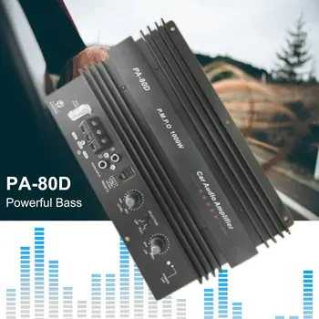 12V 1000W Pastiprinātājs Valdes Mono Auto Audio Jaudas Pastiprinātāju Spēcīgs Bass basu skaļruņi Amp Auto Modifikācija MA-80D