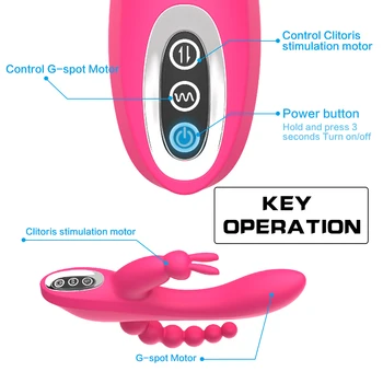 3 in 1 G-Spot Trušu Anālais Dildo Vibratoru Pieaugušo Seksa Rotaļlietas ar 10 Vibrācijas Režīmi Sievietēm Uzlādējams Klitora Maksts Stimulato