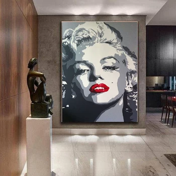 MU TU Wall Art Audekls Gleznošanai Mākslas dekoru salons Plakātu par filmu zvaigzne Merilina Monro plakāti un izdrukas attēlu uz sienas