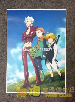 8 gab./komplekts Anime Septiņi Nāves Grēki plakātu Meliodas Elizabete Liones Diāna sienas, attēlus telpā, uzlīmes, rotaļlietas karikatūra A3 plakāti