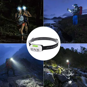 Ūdensizturīgs Mini Velosipēda Lukturis Uzlādējams Gaismas LED Galvas gaismas Kempings Galvas lampas Ceļojuma mini pārgājienā Lukturu