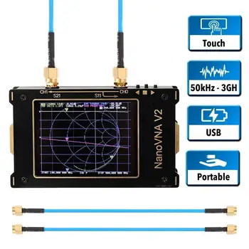 HF, VHF UHF Antena Analyzer3G Vektora Tīkla Analizatoru, Ciparu LCD Displejs Pieskaroties Ekrāna Stāv Vilnis, S-A-A-2 Nano VNA V2