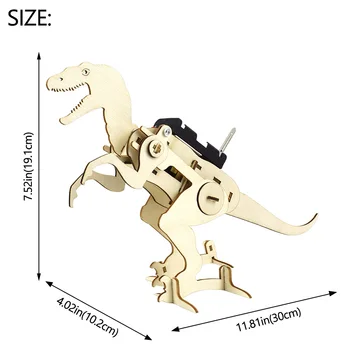 DIY Elektrisko T Rex Modelis Komplekti Rotaļlietas Zēniem Koka Dinozauru Robotu Montāža Puzzle Izglītības Rotaļlieta Eksperimentu Komplekti Modeļi Dāvanas