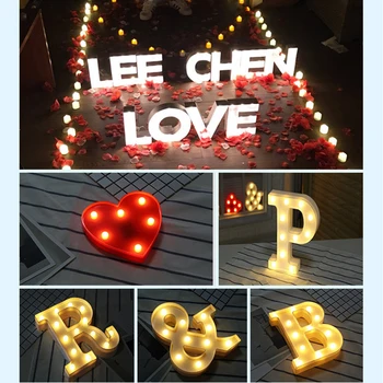 Plastmasas Apgaismojums LED Gaismas DIY Vēstuli, Simbols, Zīme, Gaismas Kāzu Valentīna Dienā Laulības Partijas Apdare ar Tālvadības pulti