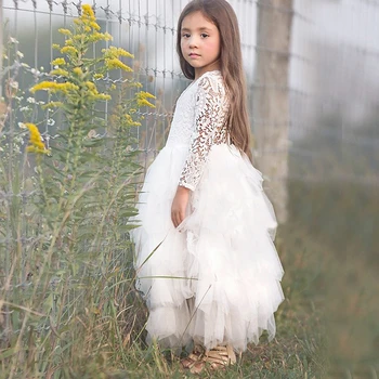 Mežģīnes Princese Meitenes Kleita Tutu Bērnu, Meiteņu Pavasara Kleitas mazajām Meitenēm Bērnu Kostīms Bērniem Vasaras Drēbes Rozā 3 4 5 6 Gads