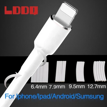 LDDQ 20Pcs Balta 3：1 Siltuma Sarukt Caurules ūdensizturīgs protect Wrap Vadu iPhone iPad, Samsung Android Datu Līnijas