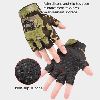 Taktiskā Fingerless Cimdi Vīriešiem Militārās Armijas Sporta Braukšanas Šaušanas Izjādes Motocikla Pusi Pirkstu Cimdi