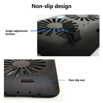 Regulējams Dual Fan USB Klēpjdatoru Siltuma Izkliedi Vēsāks Turētāja Statīva Turētājs