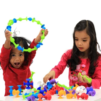 33-72Pcs Mīksto Celtniecības Bloki Bērniem DIY Squigz Pop Sūcējs Smieklīgi Silikona Bloka Modelis Būvniecības Rotaļlietas Bērniem, Radošas Dāvanas