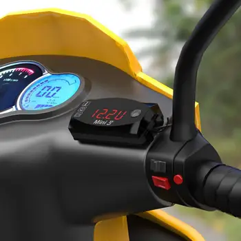 Motocikla Elektronisko Pulksteni, Termometru Voltmetrs Universālā 3 in1 IP67 Ūdensizturīgs Putekļus necaurlaidīgs Voltmetrs Rīki LED Ciparu Displejs