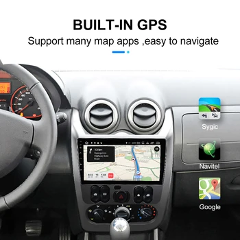 Android 10.0 Auto Multimedia Player, Uz Renault Logan es Sandero Lada Lergus Dacia Autoradio Navigācija GPS IPS Ekrānu Galvas Vienības