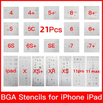 19 gab., pilns komplekts, BGA IC Mikroshēmā Reballing Trafaretu Komplekti iPhone XS MAX XR 8p 7 6s 6 SE 5S 5C 5 4S iPad augstas kvalitātes