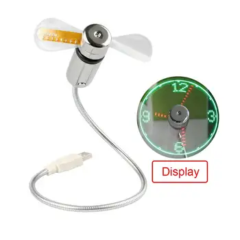 Ingelon mini usb fan LED Pulkstenis Atdzist Krāsains vai Temperatūras Displejs Ventilatora Regulējams USB Sīkrīku PC power bank LED USB Ventilators