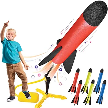 Mazulis Gaisa Sūknis Lēkt Stomp Pūtēju Putu Lielgabals Modeļa Launch Rocket Launcher Pop Up Rotaļlietas, Sporta Rotaļlietas Zēniem Bērniem Bērnu Zīdaiņu Meitenēm